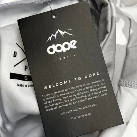 NEW DOPE Womens T-Shirt Grey/White Size S Snuggle 2X Camo Turtleneck Long Sleeve - Picture 4 of 12